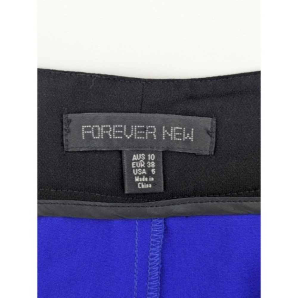 Forever New Womens Shorts Size 10 Blue Black Zip-Fly Belt Loops Pockets - Picture 7 of 7